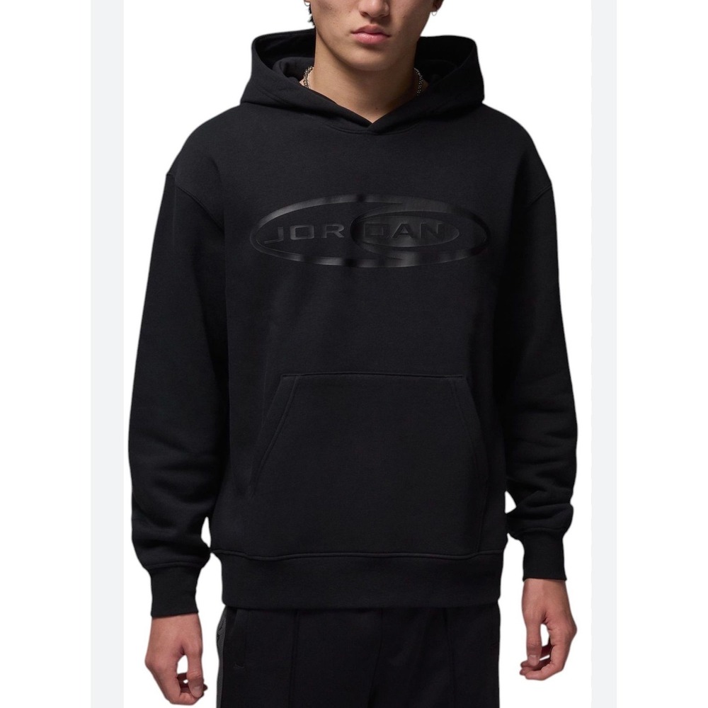 Air JORDAN Essentials Black Graphic Logo Pullover Hoodie Sweatshirt Sz S Nike